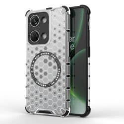 Husa transparenta OnePlus Nord 3 Techsuit HoneyComb Shield MagSafe, alb