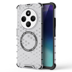 Husa transparenta Xiaomi Redmi 14C Techsuit HoneyComb Shield MagSafe, alb