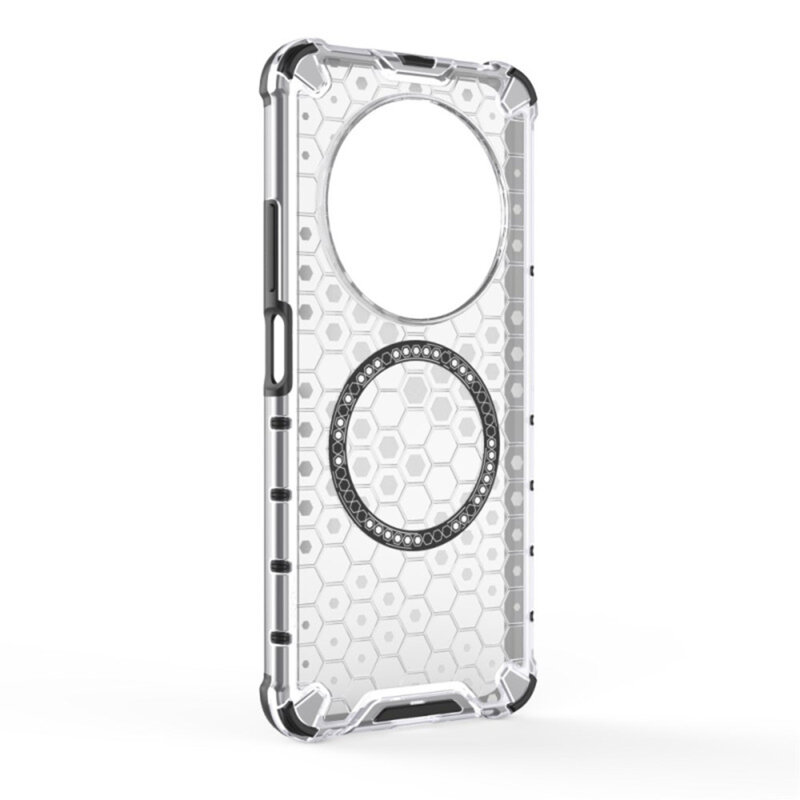 Husa transparenta Xiaomi Redmi 14C Techsuit HoneyComb Shield MagSafe, alb