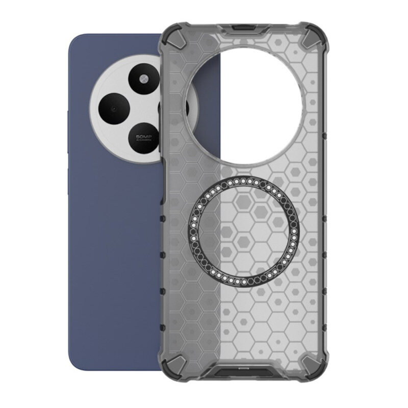 Husa transparenta Xiaomi Redmi 14C Techsuit HoneyComb Shield MagSafe, negru