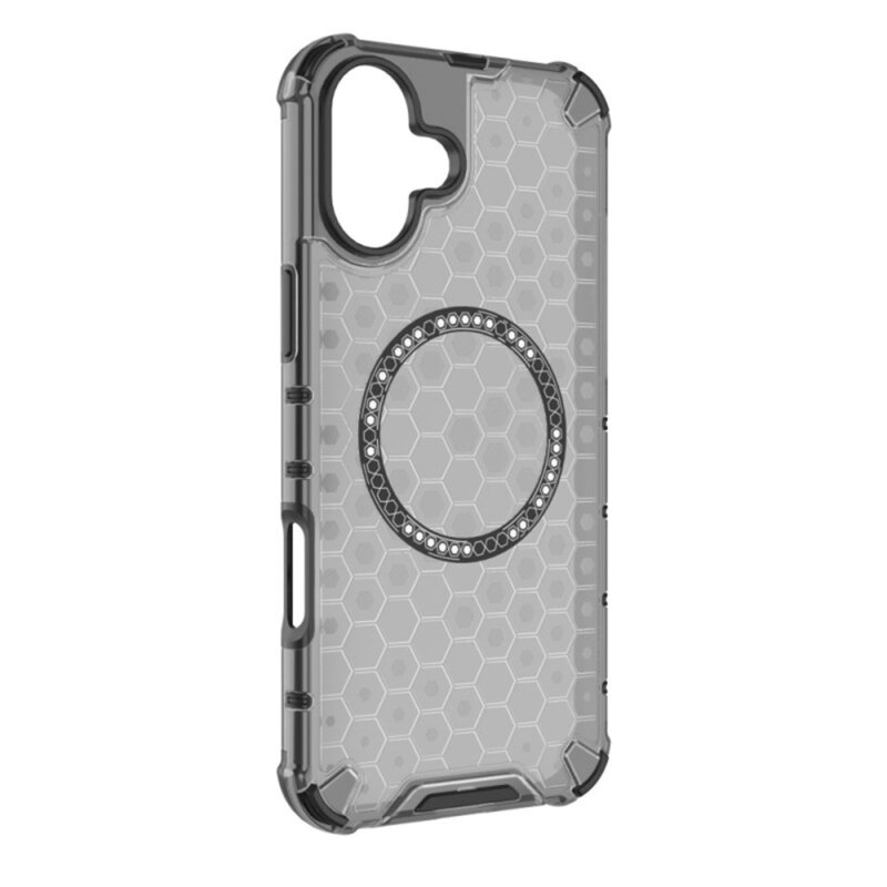 Husa transparenta iPhone 16 Techsuit HoneyComb Shield MagSafe, alb