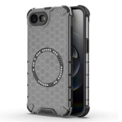 Husa transparenta iPhone 16e Techsuit HoneyComb Shield MagSafe, negru