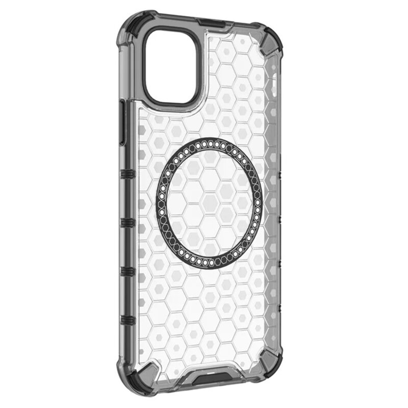 Husa transparenta iPhone 11 Techsuit HoneyComb Shield MagSafe, alb