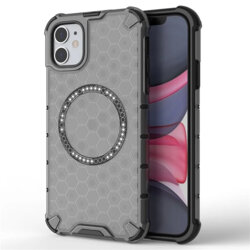 Husa transparenta iPhone 11 Techsuit HoneyComb Shield MagSafe, negru