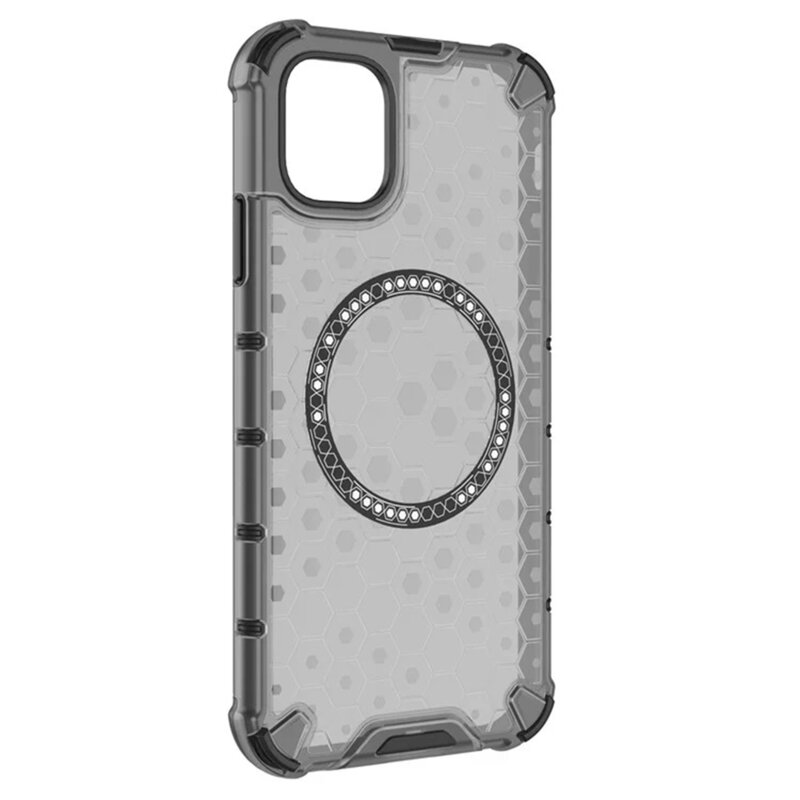 Husa transparenta iPhone 11 Techsuit HoneyComb Shield MagSafe, negru