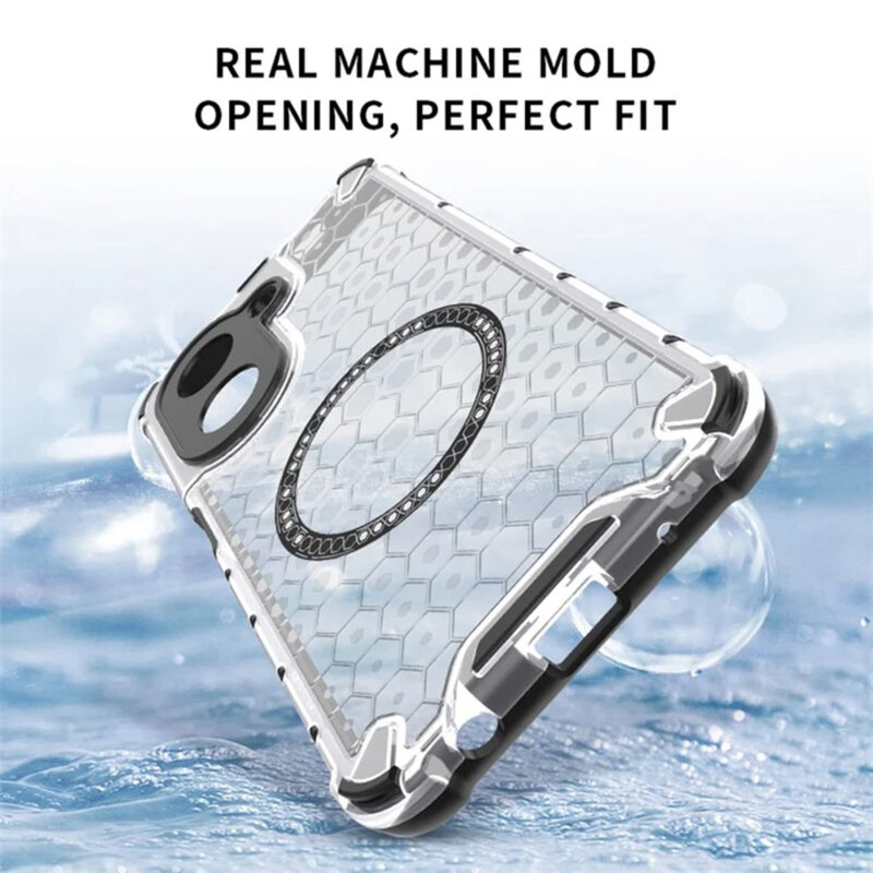 Husa transparenta Xiaomi Redmi A5 4G (Regional) Techsuit HoneyComb Shield MagSafe, alb