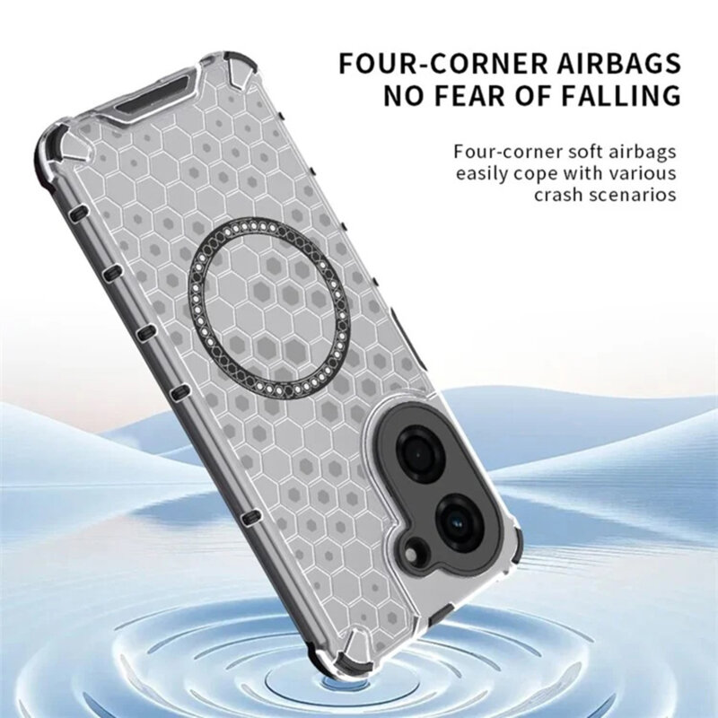 Husa transparenta Xiaomi Redmi A5 4G (Regional) Techsuit HoneyComb Shield MagSafe, alb