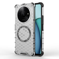Husa transparenta Xiaomi Redmi A3x Techsuit HoneyComb Shield MagSafe, alb