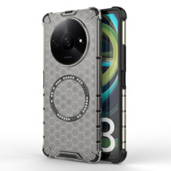 Husa transparenta Xiaomi Redmi A3 Techsuit HoneyComb Shield MagSafe, negru