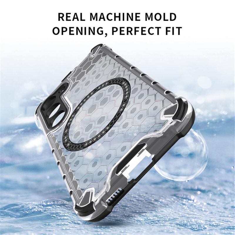 Husa transparenta Xiaomi Redmi A3 Techsuit HoneyComb Shield MagSafe, negru