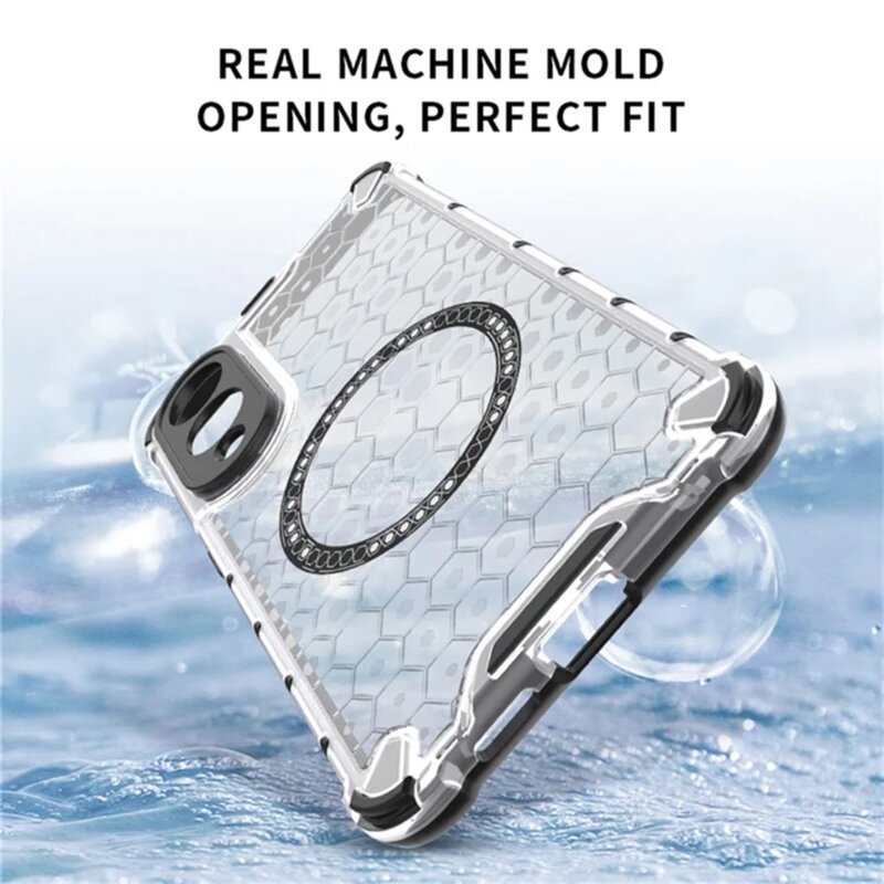 Husa transparenta Samsung Galaxy S25 Edge Techsuit HoneyComb Shield MagSafe, alb