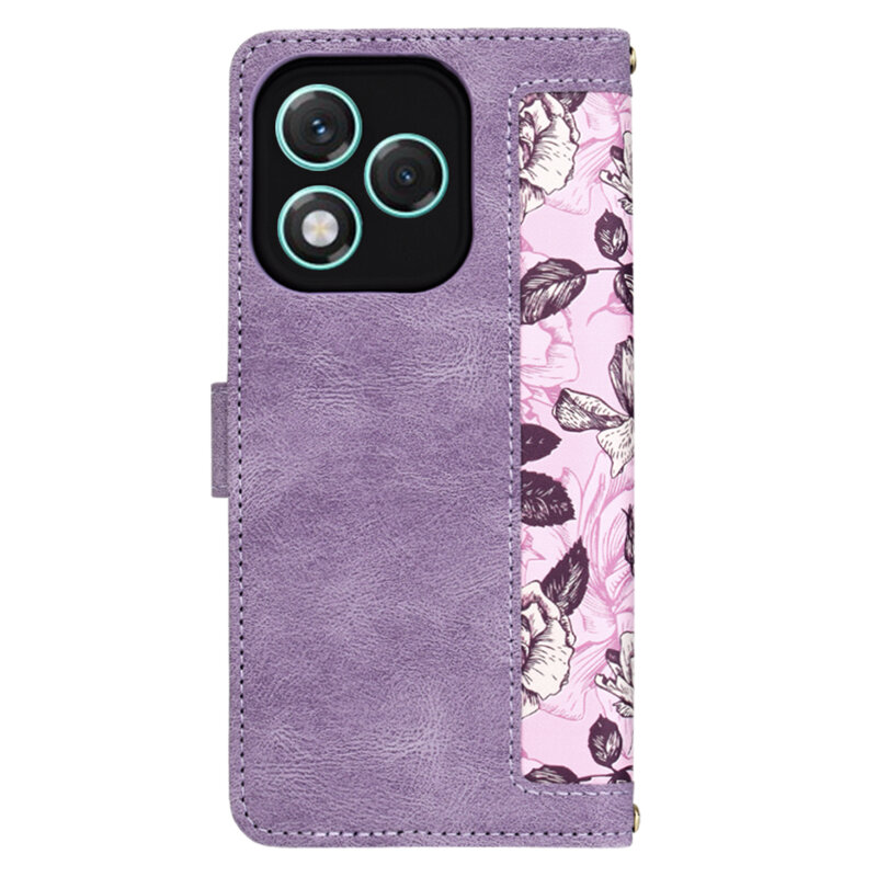 Husa personalizata fete Honor 400 Lite Techsuit FlipCraft, mov