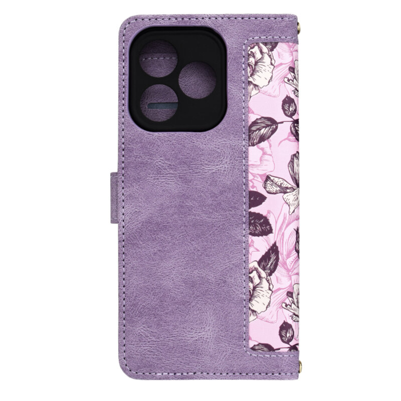 Husa personalizata fete Honor 400 Lite Techsuit FlipCraft, mov