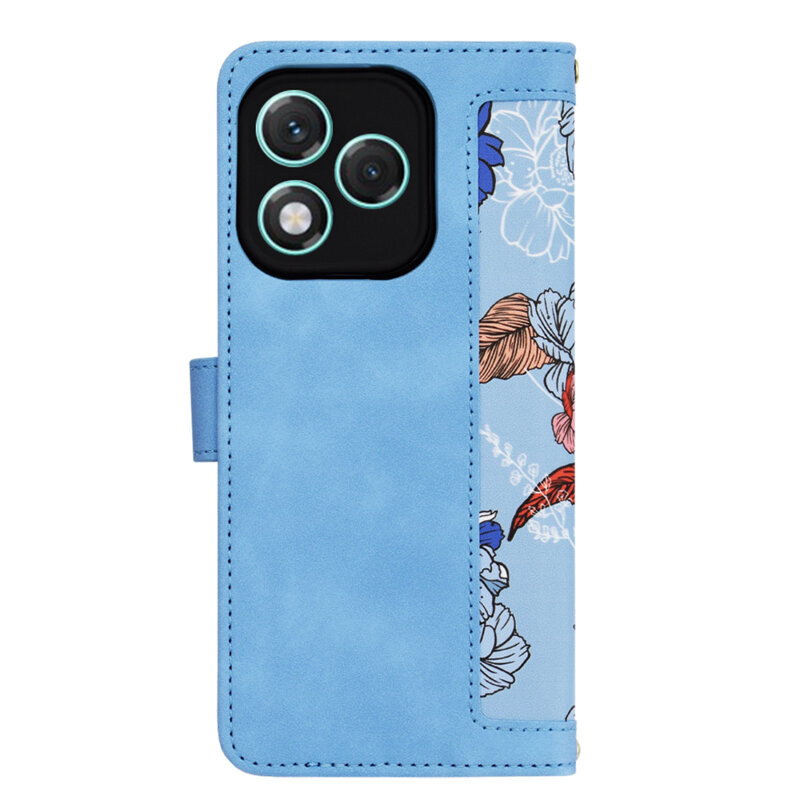 Husa personalizata fete Honor 400 Lite Techsuit FlipCraft, bleu