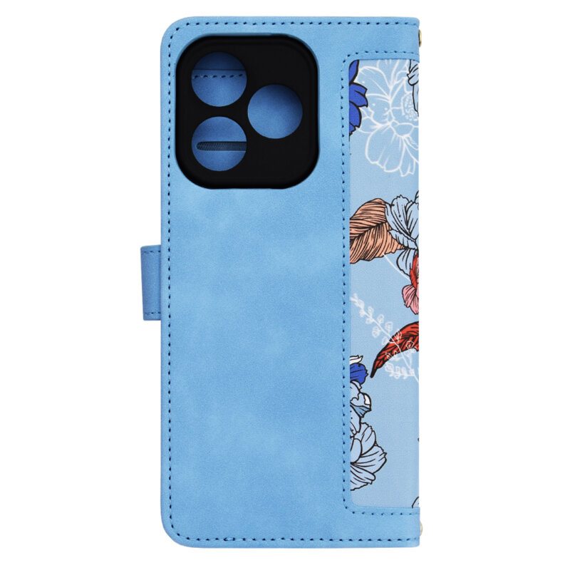 Husa personalizata fete Honor 400 Lite Techsuit FlipCraft, bleu