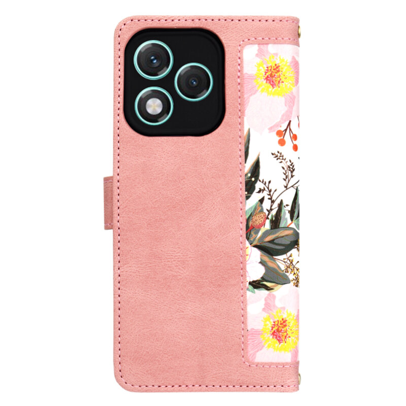 Husa personalizata fete Honor 400 Lite Techsuit FlipCraft, roz