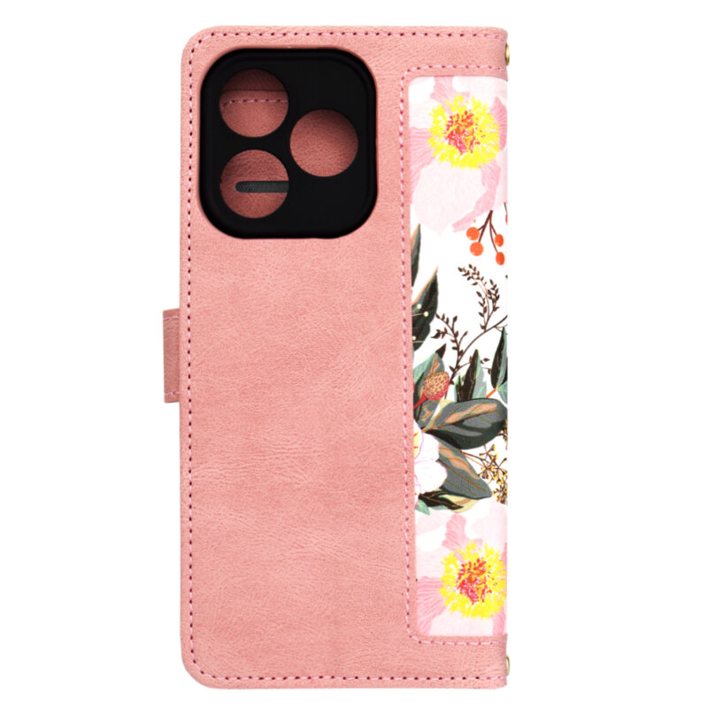 Husa personalizata fete Honor 400 Lite Techsuit FlipCraft, roz