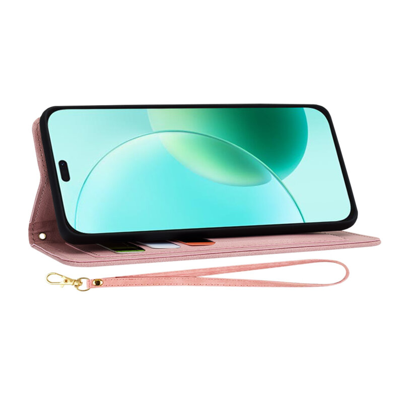 Husa personalizata fete Honor 400 Lite Techsuit FlipCraft, roz