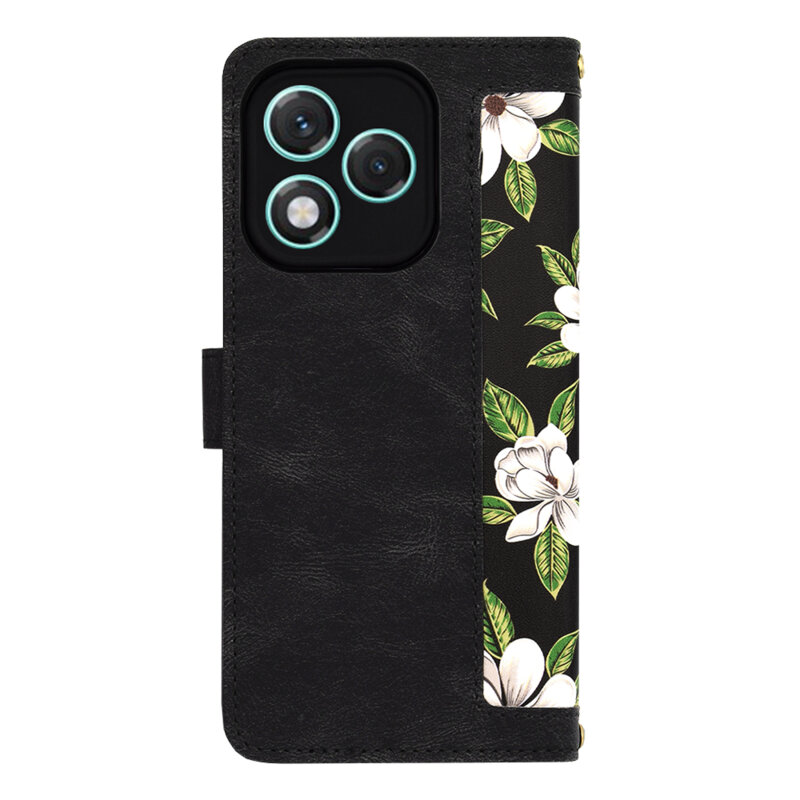 Husa personalizata fete Honor 400 Lite Techsuit FlipCraft, negru