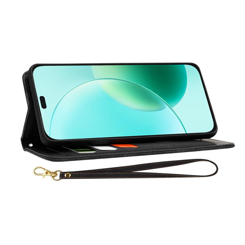 Husa personalizata fete Honor 400 Lite Techsuit FlipCraft, negru