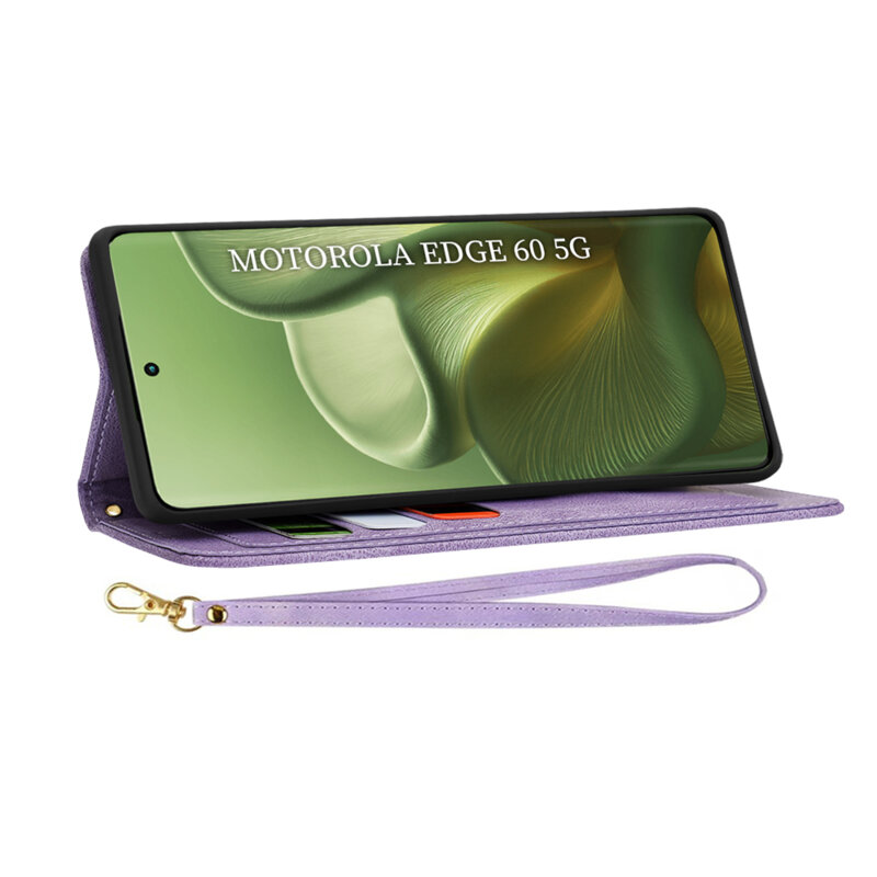 Husa personalizata fete Motorola Edge 60 Techsuit FlipCraft, mov