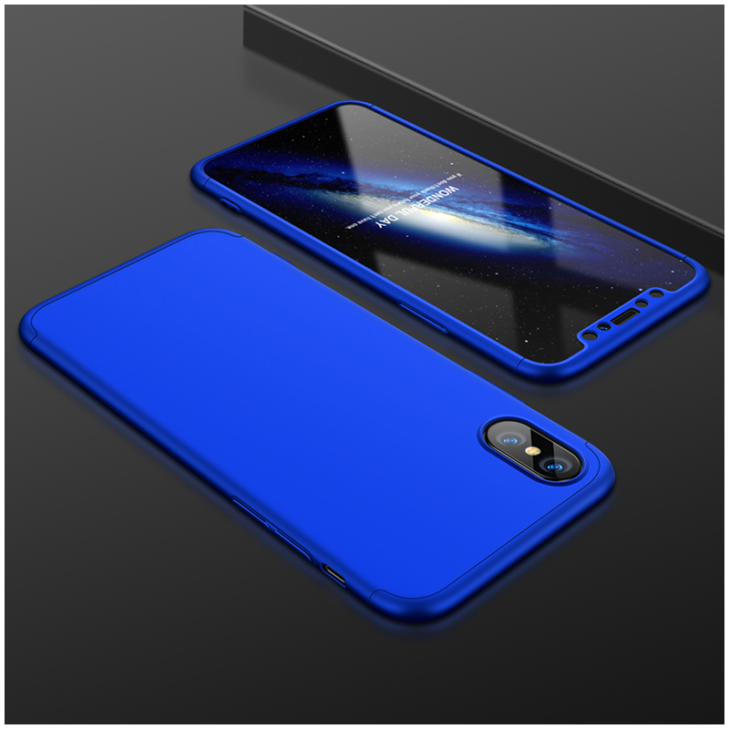 Husa iPhone X, iPhone 10 GKK 360 Full Cover Albastru