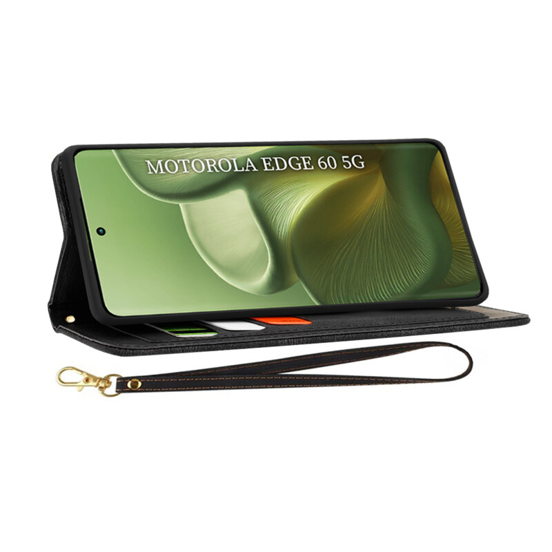 Husa personalizata fete Motorola Edge 60 Techsuit FlipCraft, negru