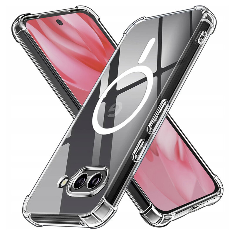 Husa Google Pixel 9a Techsuit Shockproof Clear Silicone MagSafe, transparenta