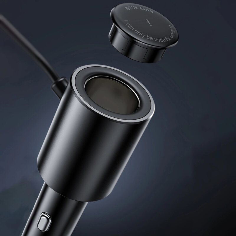 Incarcator auto + splitter USB, Type-C, 90W, 90cm Acefast B8