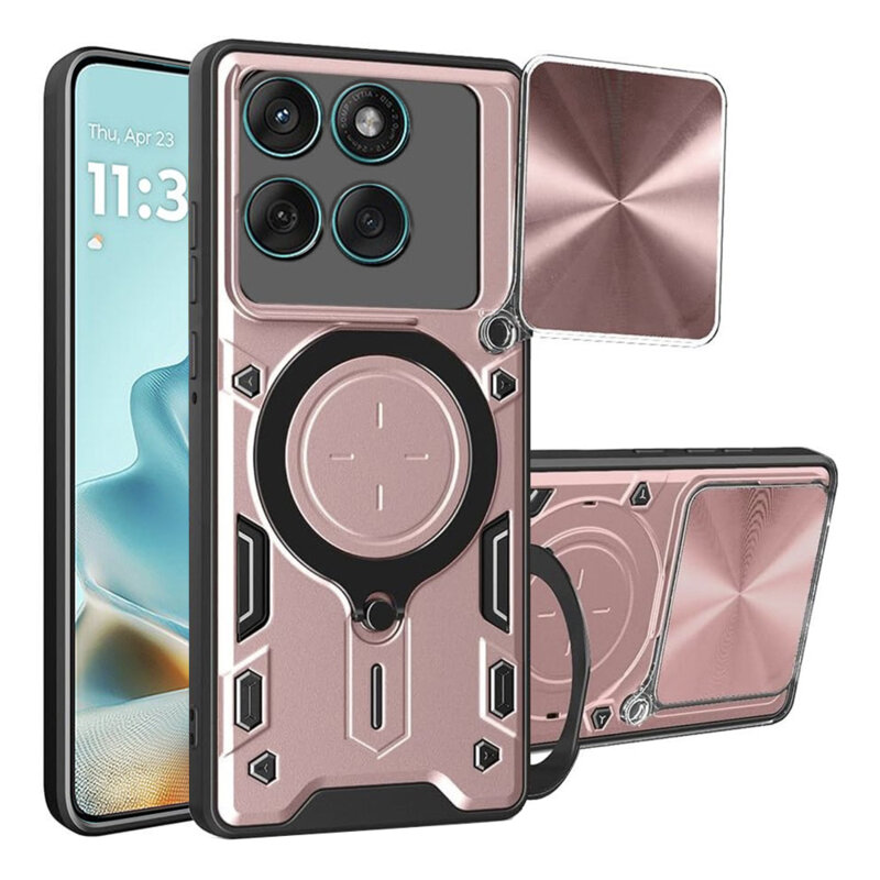 Husa Motorola Edge 60 Fusion Techsuit CamGuard Pro, roz auriu