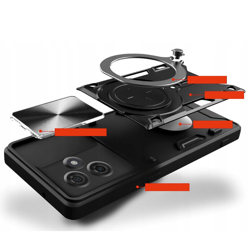 Husa Motorola Edge 60 Fusion Techsuit CamGuard Pro, rosu