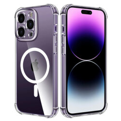 Husa iPhone 14 Pro Max Techsuit Shockproof Clear Silicone MagSafe, transparenta
