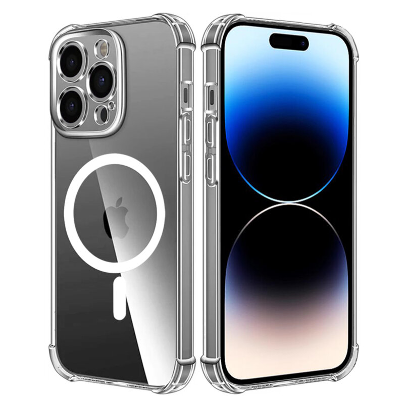 Husa iPhone 14 Pro Techsuit Shockproof Clear Silicone MagSafe, transparenta
