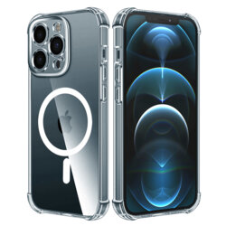 Husa iPhone 12 Pro Max Techsuit Shockproof Clear Silicone MagSafe, transparenta