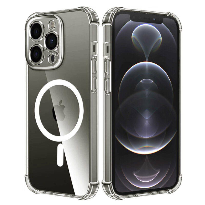 Husa iPhone 12 Pro Techsuit Shockproof Clear Silicone MagSafe, transparenta