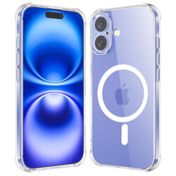 Husa iPhone 16 Techsuit Shockproof Clear Silicone MagSafe, transparenta