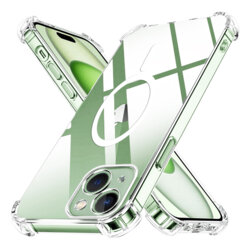 Husa iPhone 15 Plus Techsuit Shockproof Clear Silicone MagSafe, transparenta