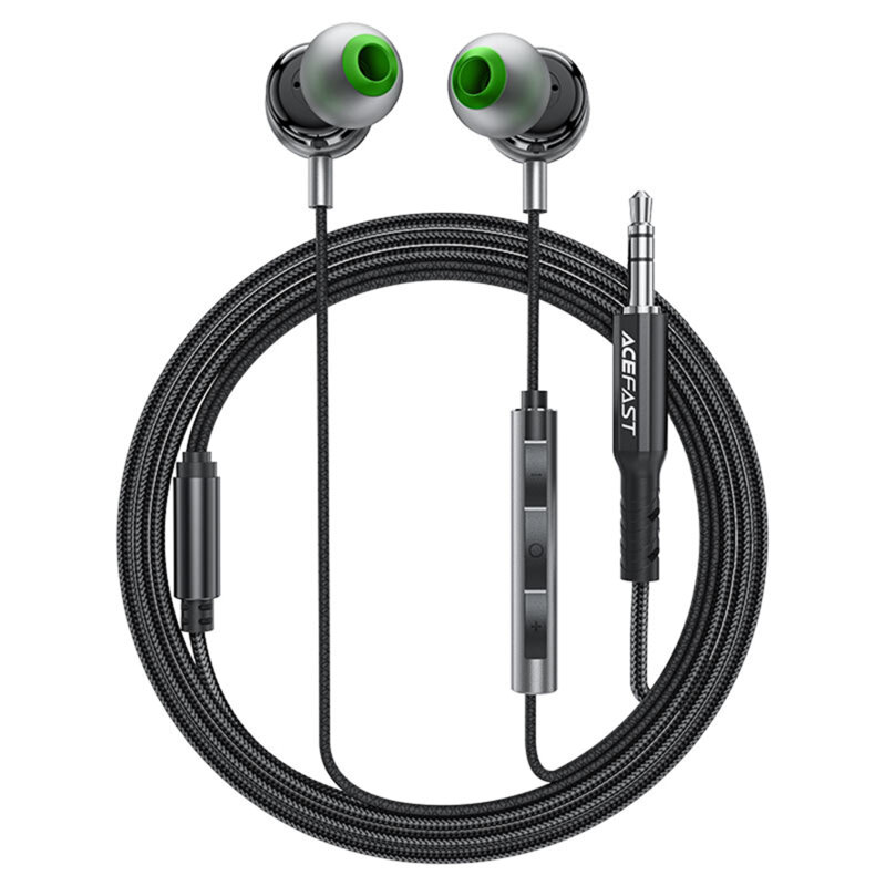 Casti Jack in-ear cu telecomanda Acefast L4, 1.2m, negru
