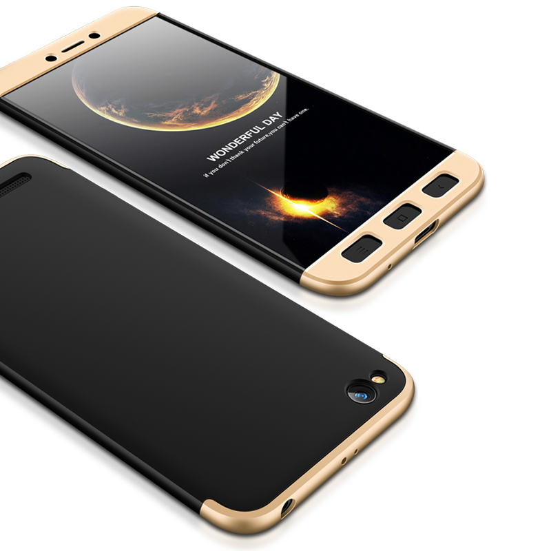 Husa Xiaomi Redmi 5A GKK 360 Full Cover Negru-Auriu