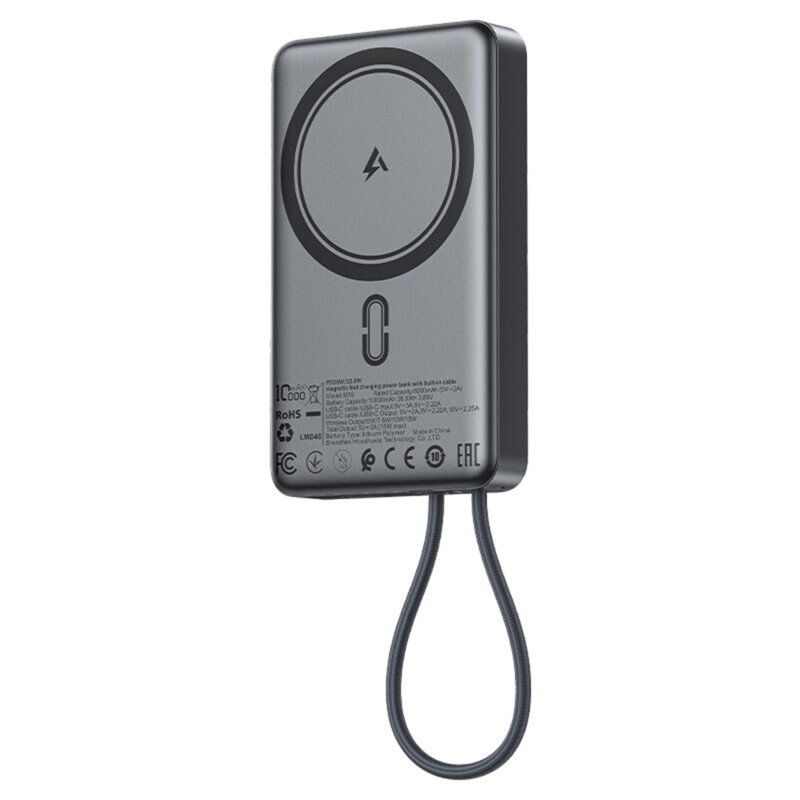 Power bank 10000mAh cu cablu integrat, PD20W Acefast M18-20000