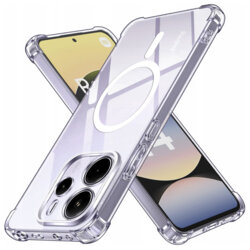 Husa Xiaomi Redmi Note 14 4G (Standard) Techsuit Shockproof Clear Silicone MagSafe, transparenta