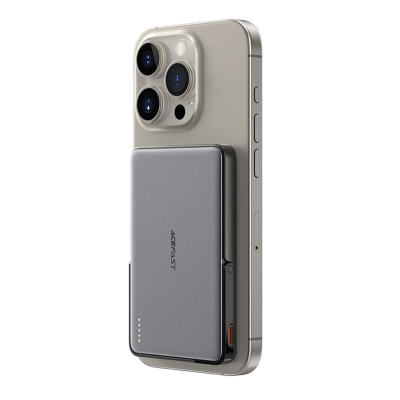 Power bank MagSafe slim 5000mAh cu suport, 18W Acefast M16-5000