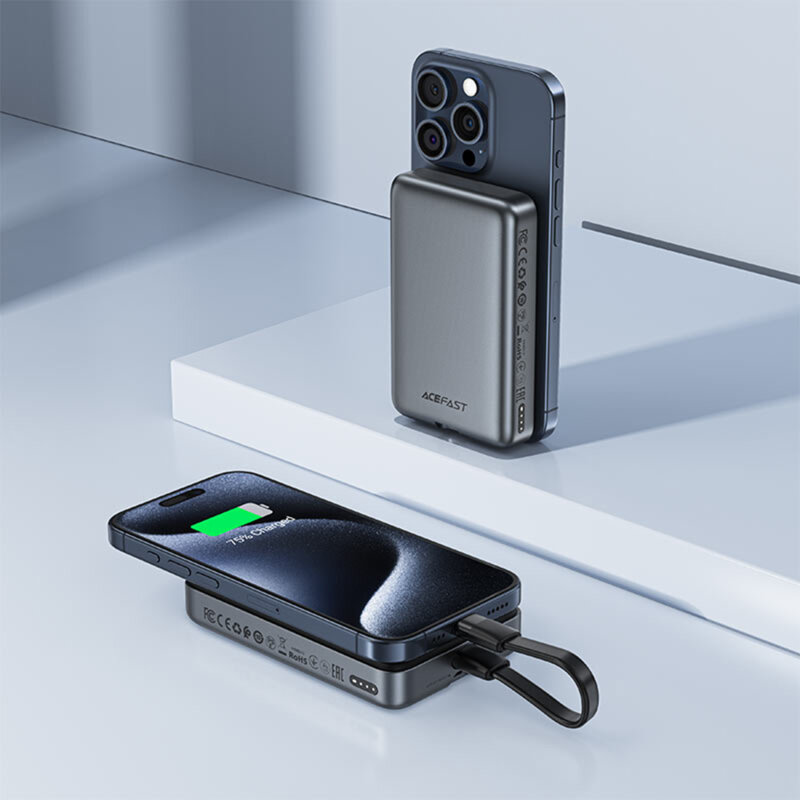 Power bank MagSafe 10000mAh cu cablu tip C, 30W Acefast M10-10000