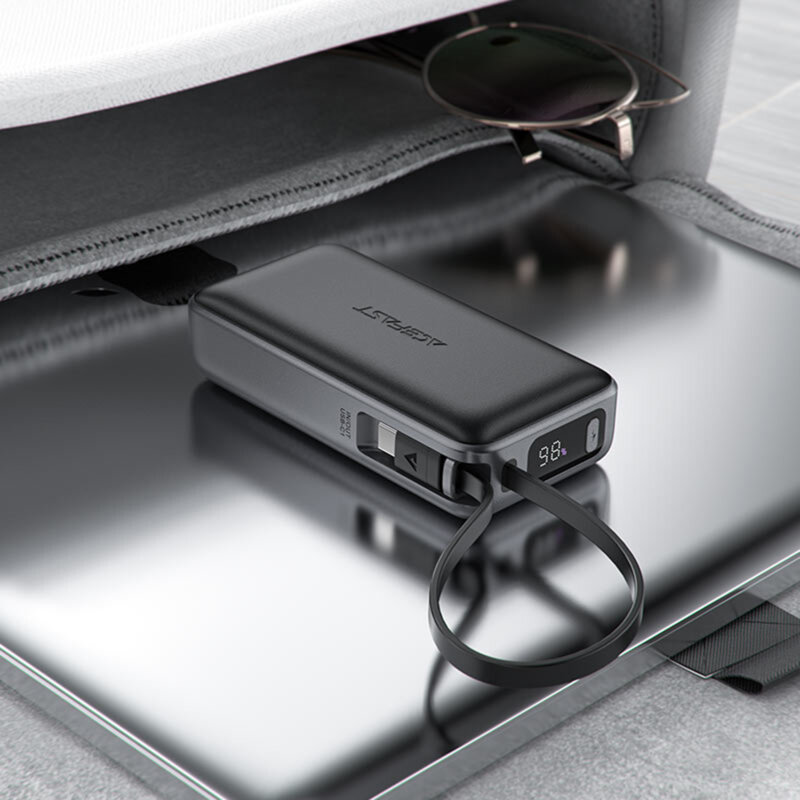 Power bank cu cablu tip C, display, 10000mAh, 30W Acefast M7-10000