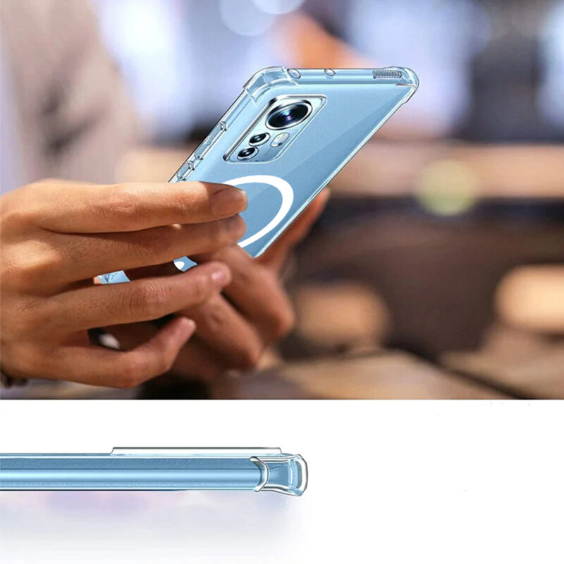 Husa Samsung Galaxy A56 5G Techsuit Shockproof Clear Silicone MagSafe, transparenta