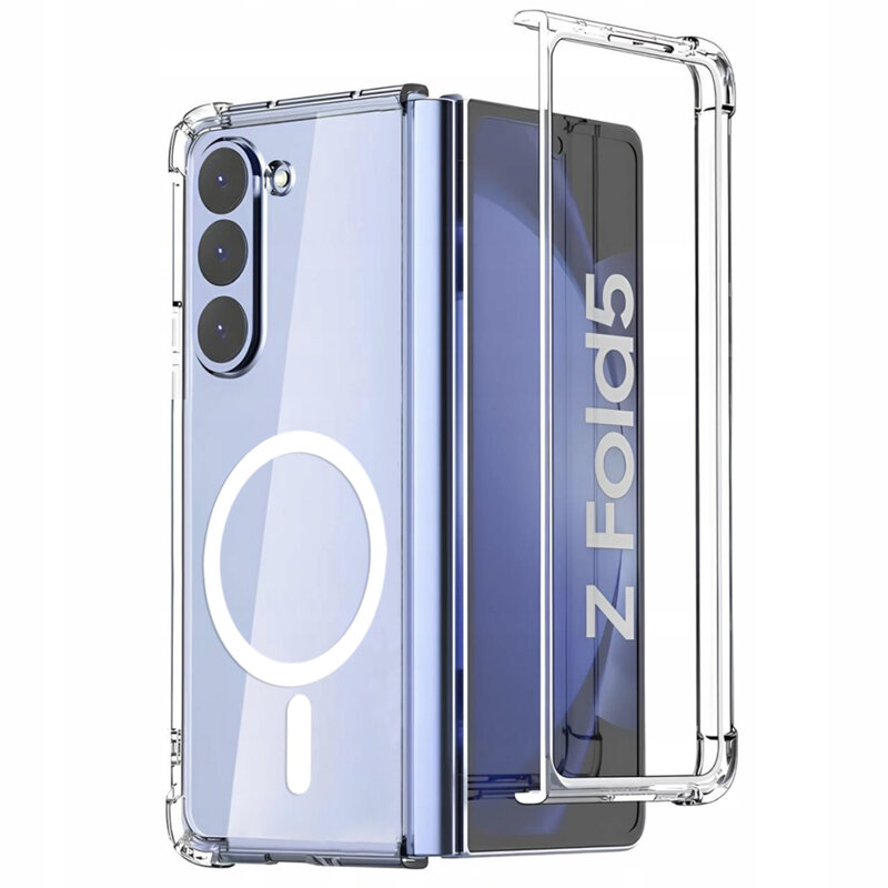 Husa Samsung Galaxy Z Fold5 Techsuit Shockproof Clear Silicone MagSafe, transparenta