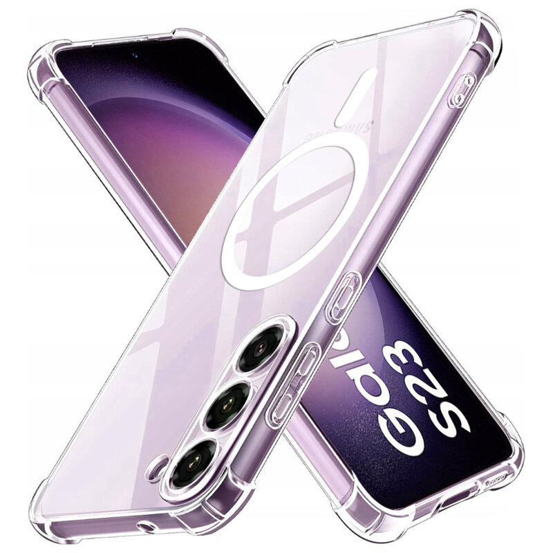 Husa Samsung Galaxy S23 Techsuit Shockproof Clear Silicone MagSafe, transparenta