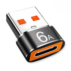 Adaptor OTG premium Type-C la USB, 6A, 120W Techsuit A4, negru