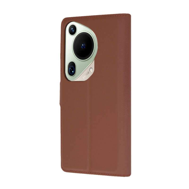 Husa Huawei Pura 70 Ultra Techsuit Leather Folio, maro