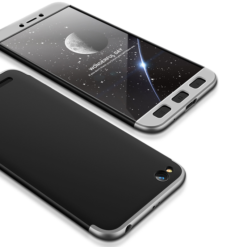 Husa Xiaomi Redmi 5A GKK 360 Full Cover Negru-Argintiu